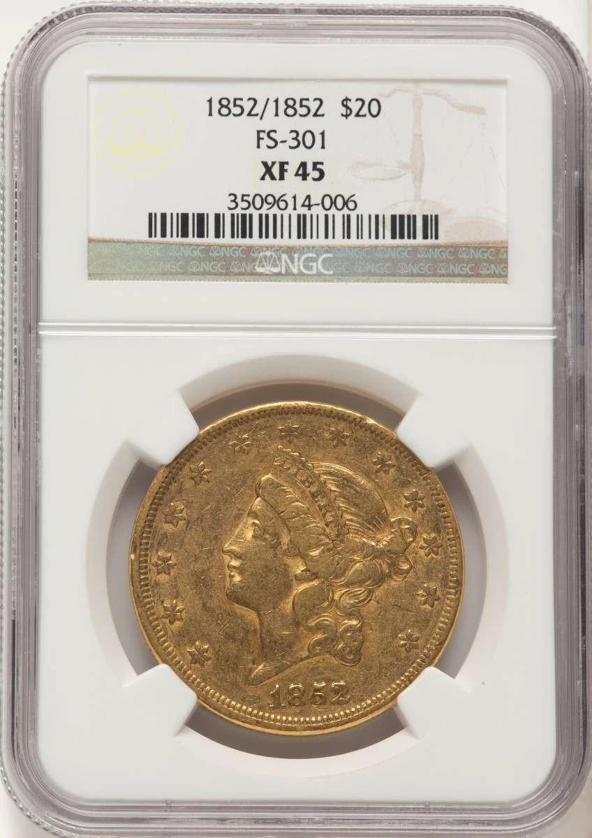 Bullionshark 1852/1852 $20 Liberty Gold Double Eagle NGC XF45   FS-301 - HAT786445011 