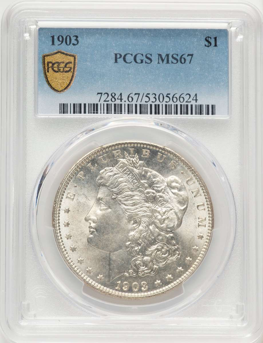 1903 S$1 Morgan Silver Dollar Coin PCGS MS67 coin front image