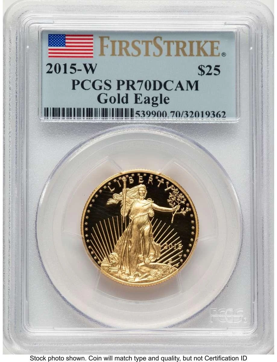 Bullionshark 2015-W $25 Proof 1/2 oz American Gold Eagle Coin PCGS PR70 DCAM - First Strike - HAT789108087 