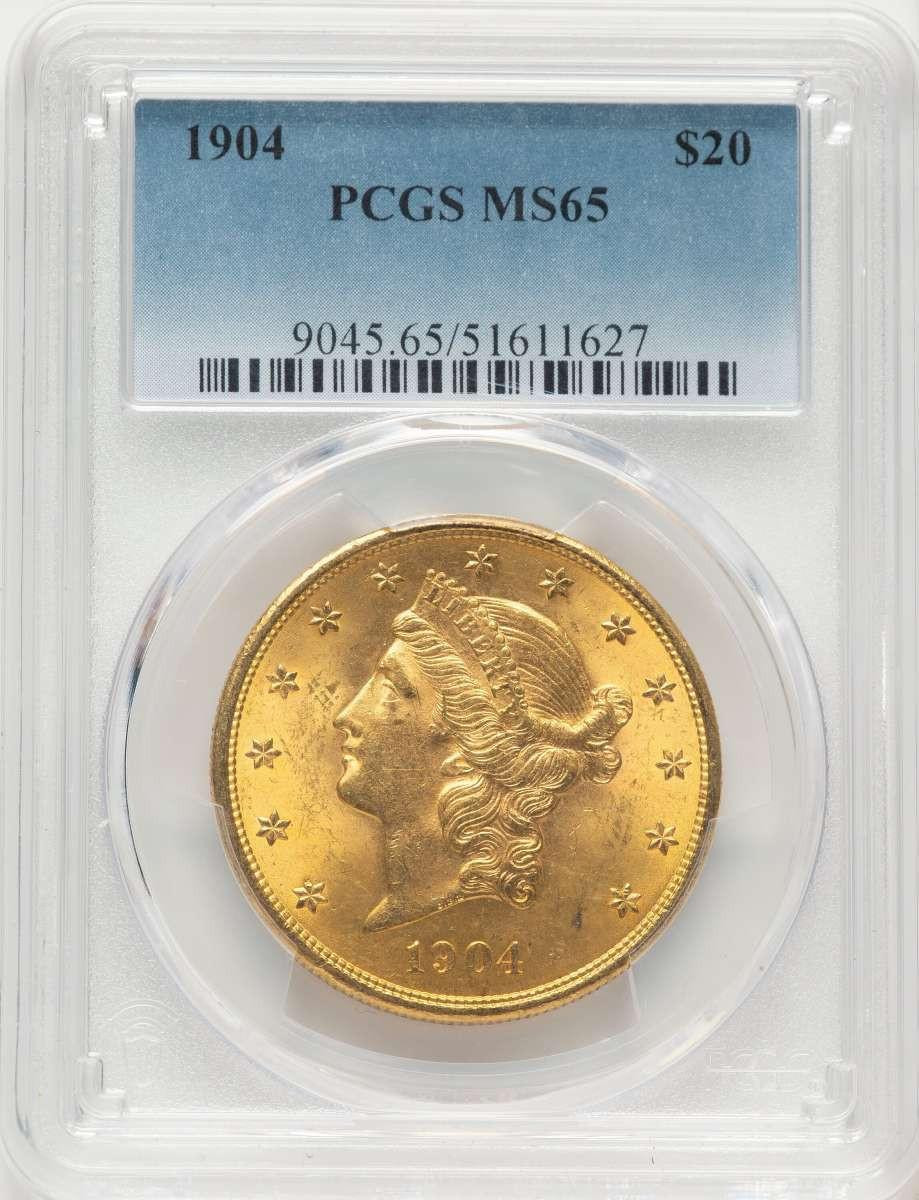 Bullionshark 1904 $20 Liberty Gold Double Eagle PCGS MS65 - HAT788338002 