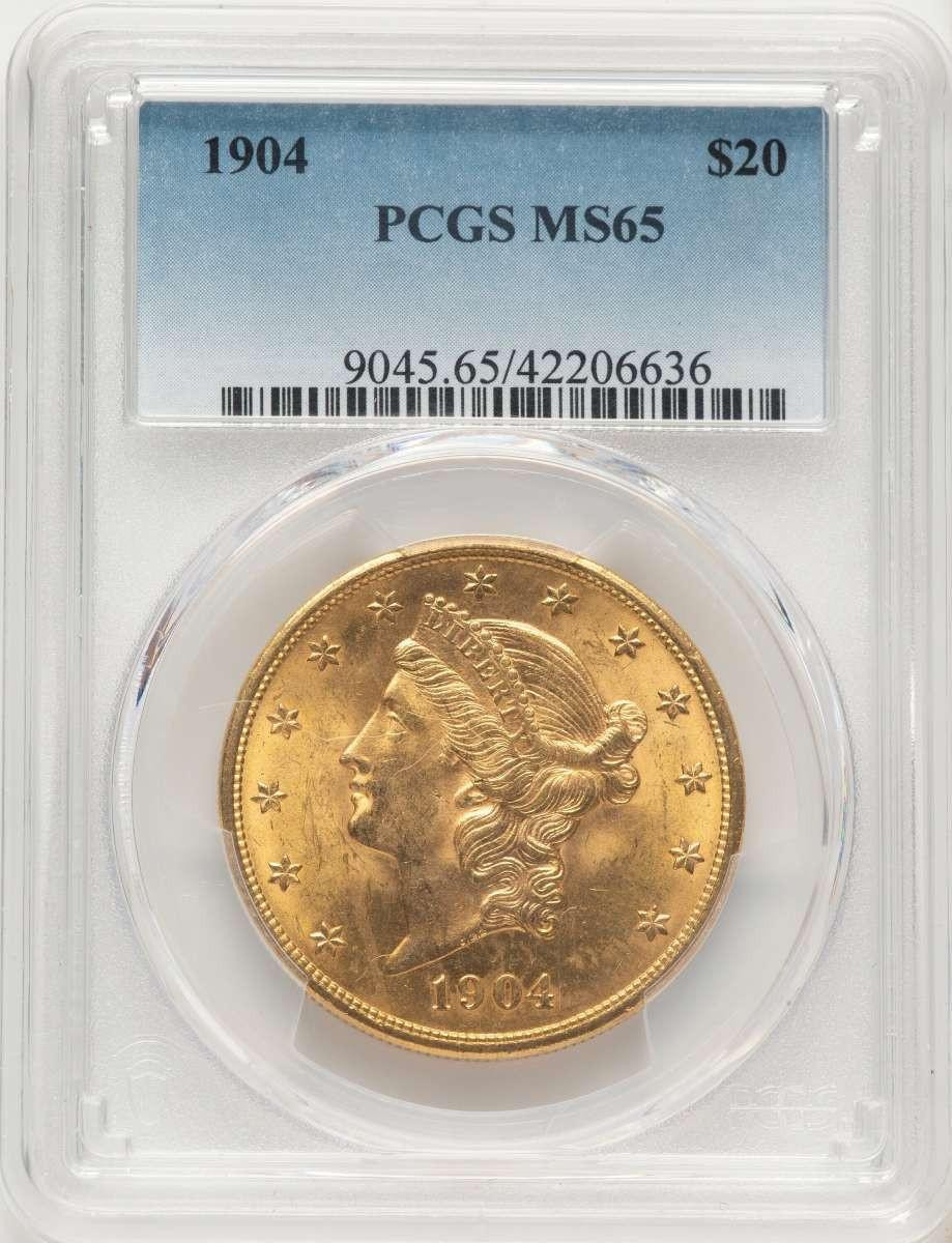 Bullionshark 1904 $20 Liberty Gold Double Eagle PCGS MS65 - HAT788692002 