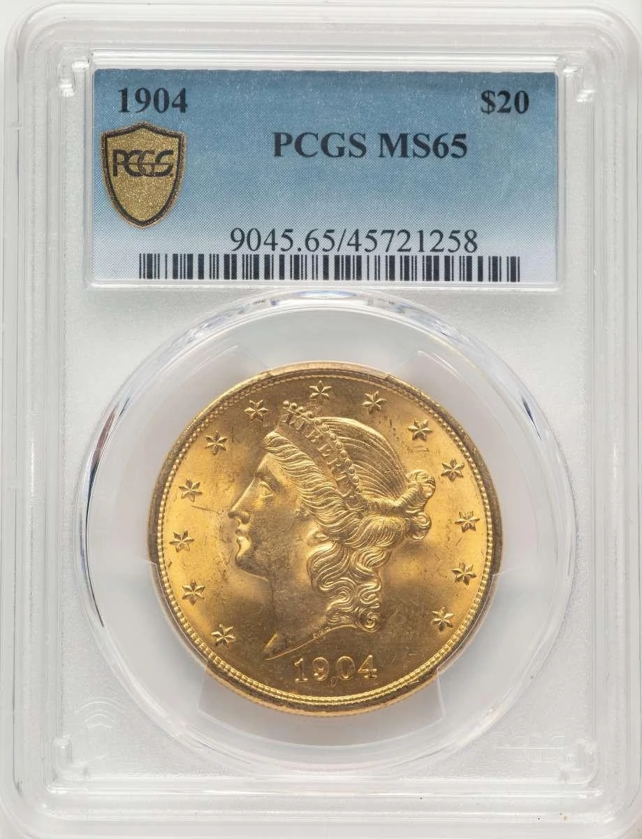 Bullionshark 1904 $20 Liberty Gold Double Eagle PCGS MS65 - HAT788692003 