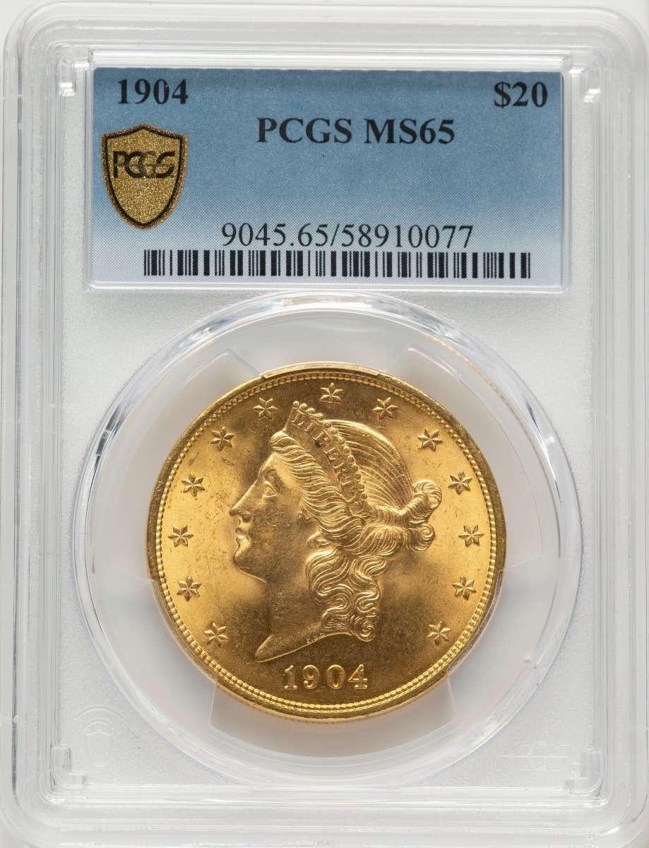 Bullionshark 1904 $20 Liberty Gold Double Eagle PCGS MS65 - HAT572550007 