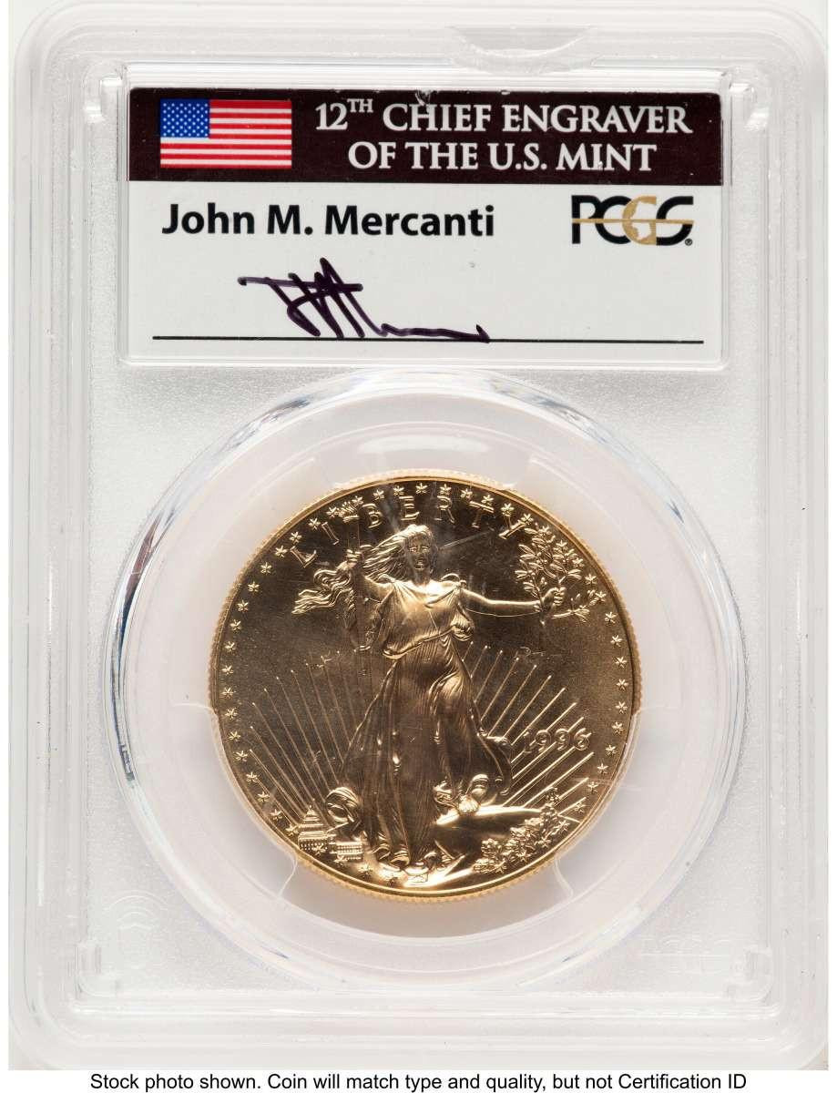 Bullionshark 1996 $50 1 oz American Gold Eagle Coin PCGS MS70 - HAT788167009 