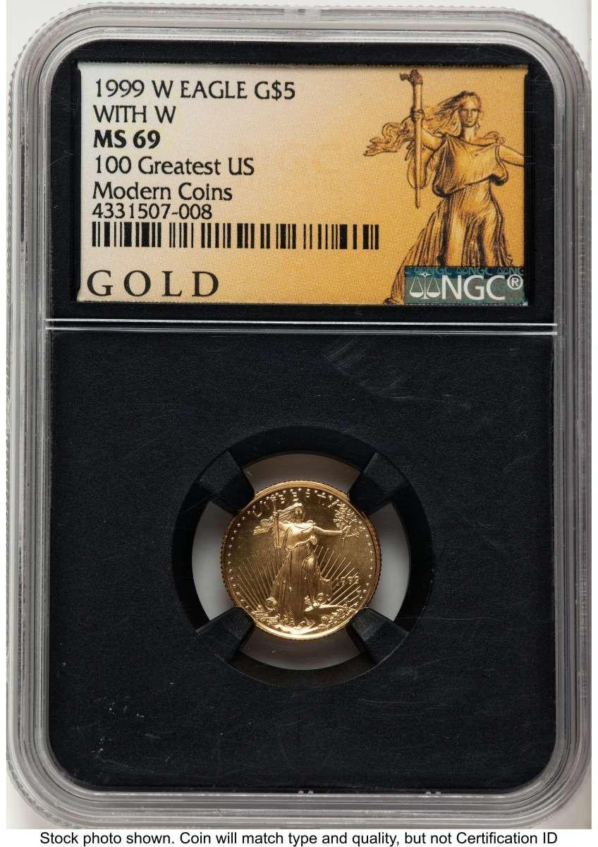 Bullionshark 1999-W $5 Proof 1/10 oz American Gold Eagle Coin NGC PF69 UCAM - Unfinished  Dies - HAT788479019 