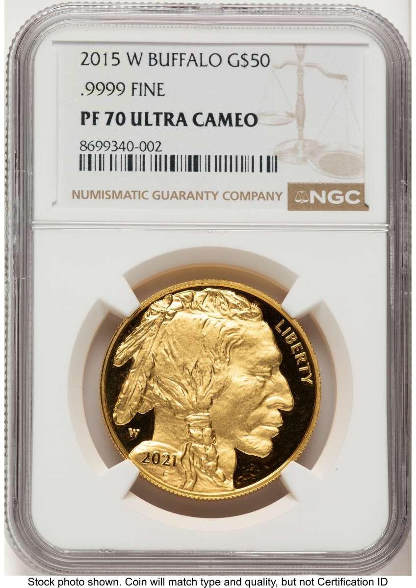 Bullionshark 2015-W $50 Proof 1 oz American Gold Buffalo Coin NGC PF70 UCAM - HAT523638041 
