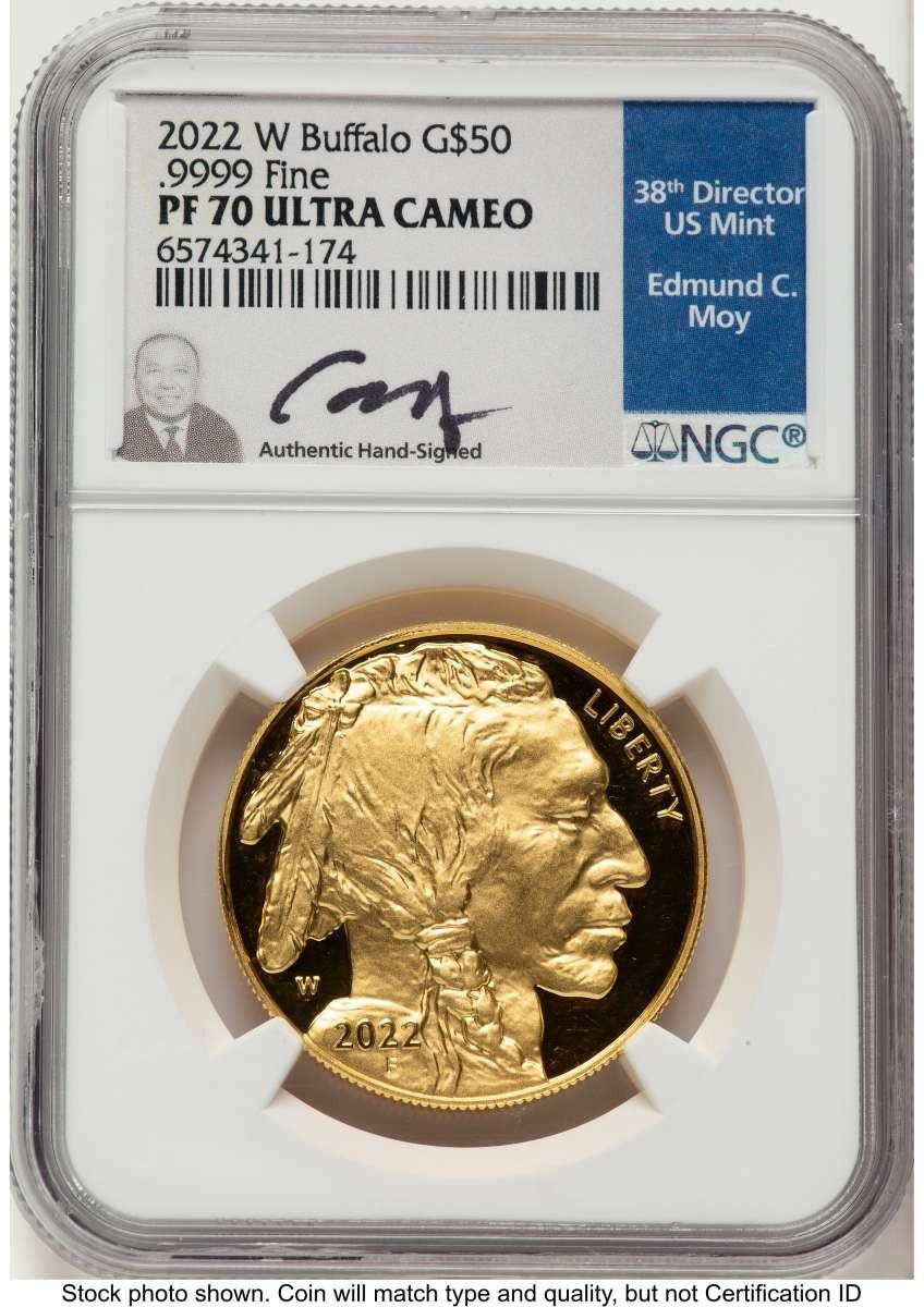 Bullionshark 2022-W G$50 Proof 1 oz American Gold Buffalo Coin NGC PF70 UCAM - HAT524775009 