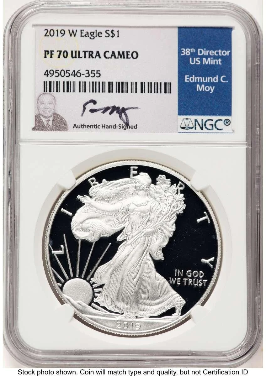 Bullionshark 2019-W S$1 Proof American Silver Eagle Coin NGC PF70 UCAM - HAT789018029 