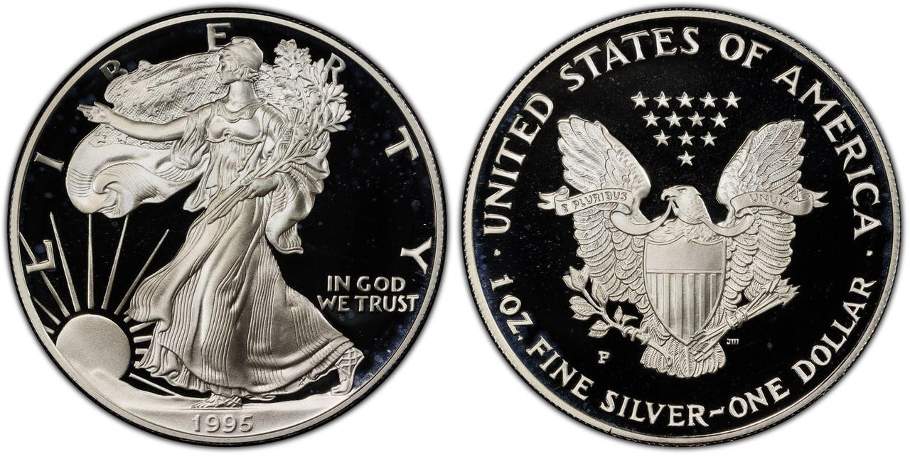 1995-P American Silver Eagle Proof (OGP & Papers) - Bullion Shark
