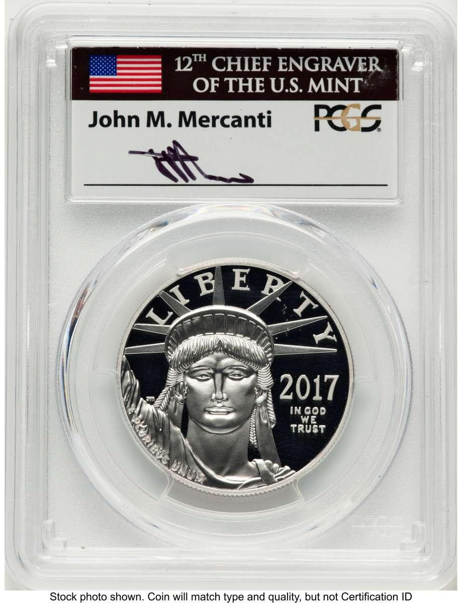 Bullionshark 2017-W $100 Proof Modern Bullion Coin PCGS PR70   One-Ounce Platinum Eagle - Statue of Liberty - 20th Anniversary - HAT524608012 