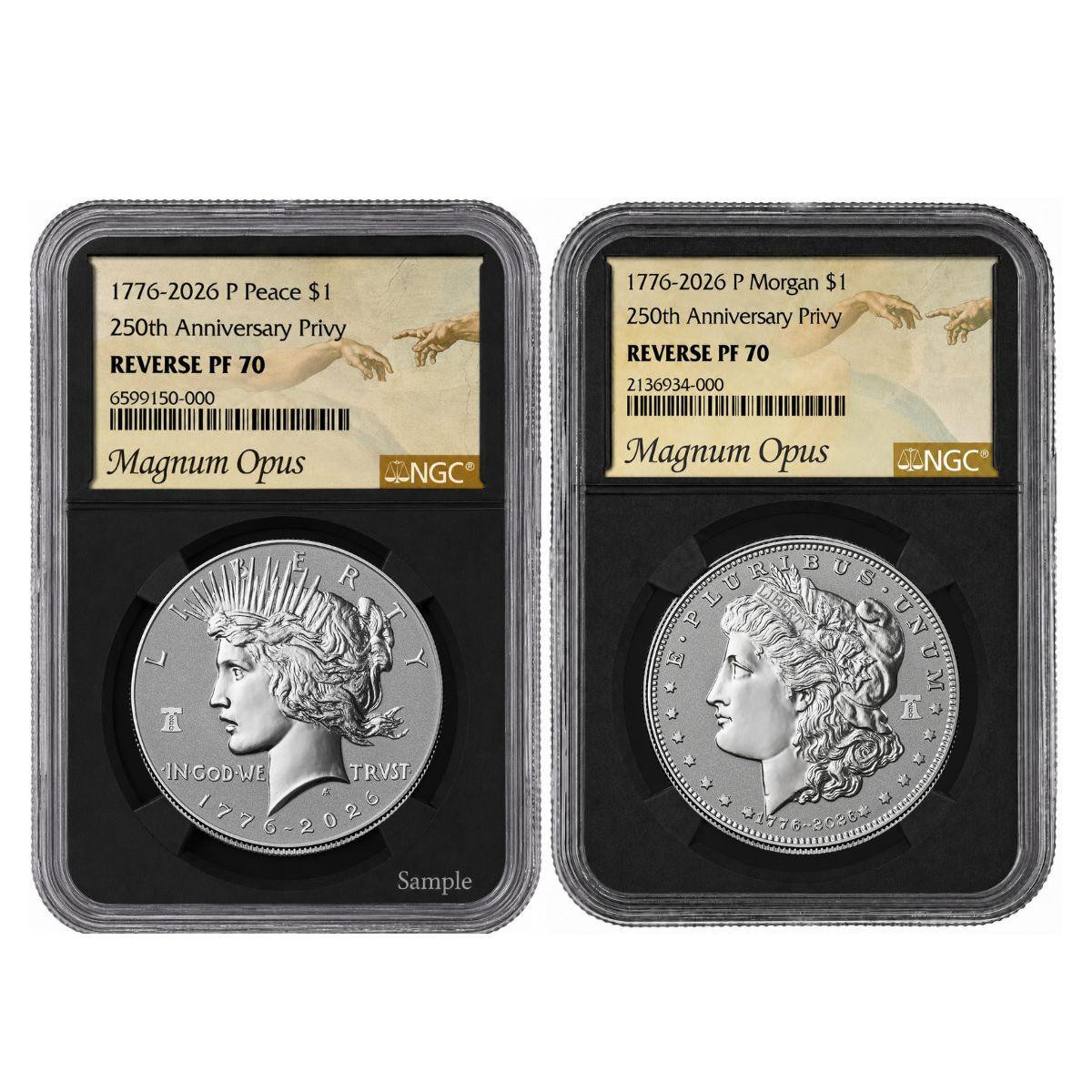 1776 - 2026 Semiquincentennial Morgan & Peace Silver Dollar Set