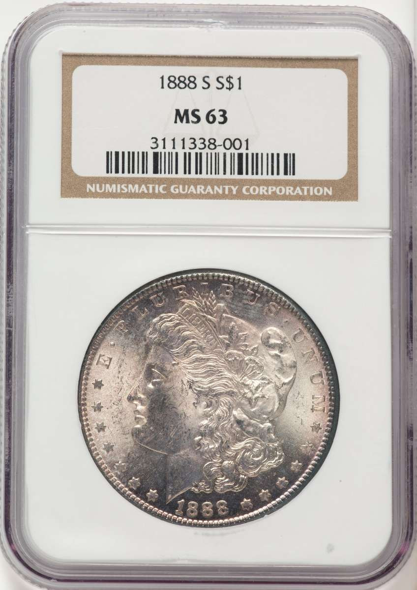 1888-S S$1 Morgan Silver Dollar Coin NGC MS63 coin front image
