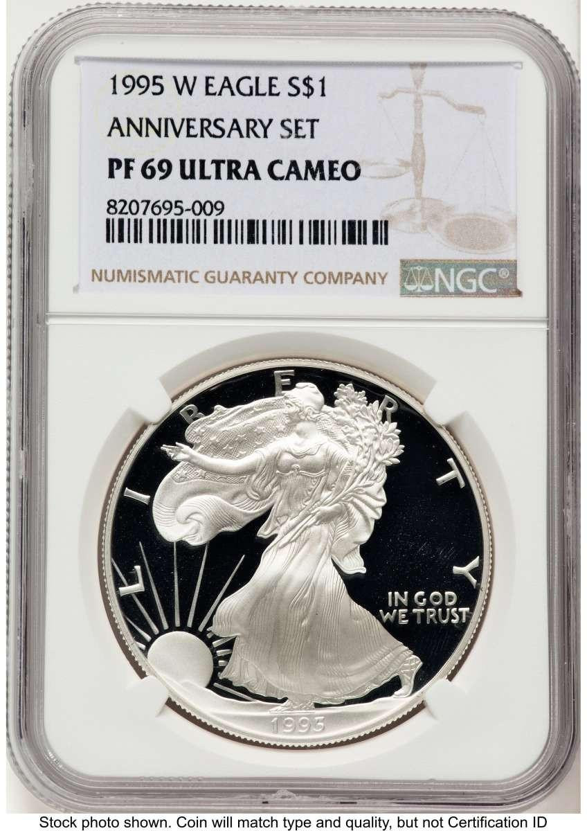 Bullionshark 1995-W S$1 Proof American Silver Eagle Coin NGC PF69 UCAM - HAT771353007 