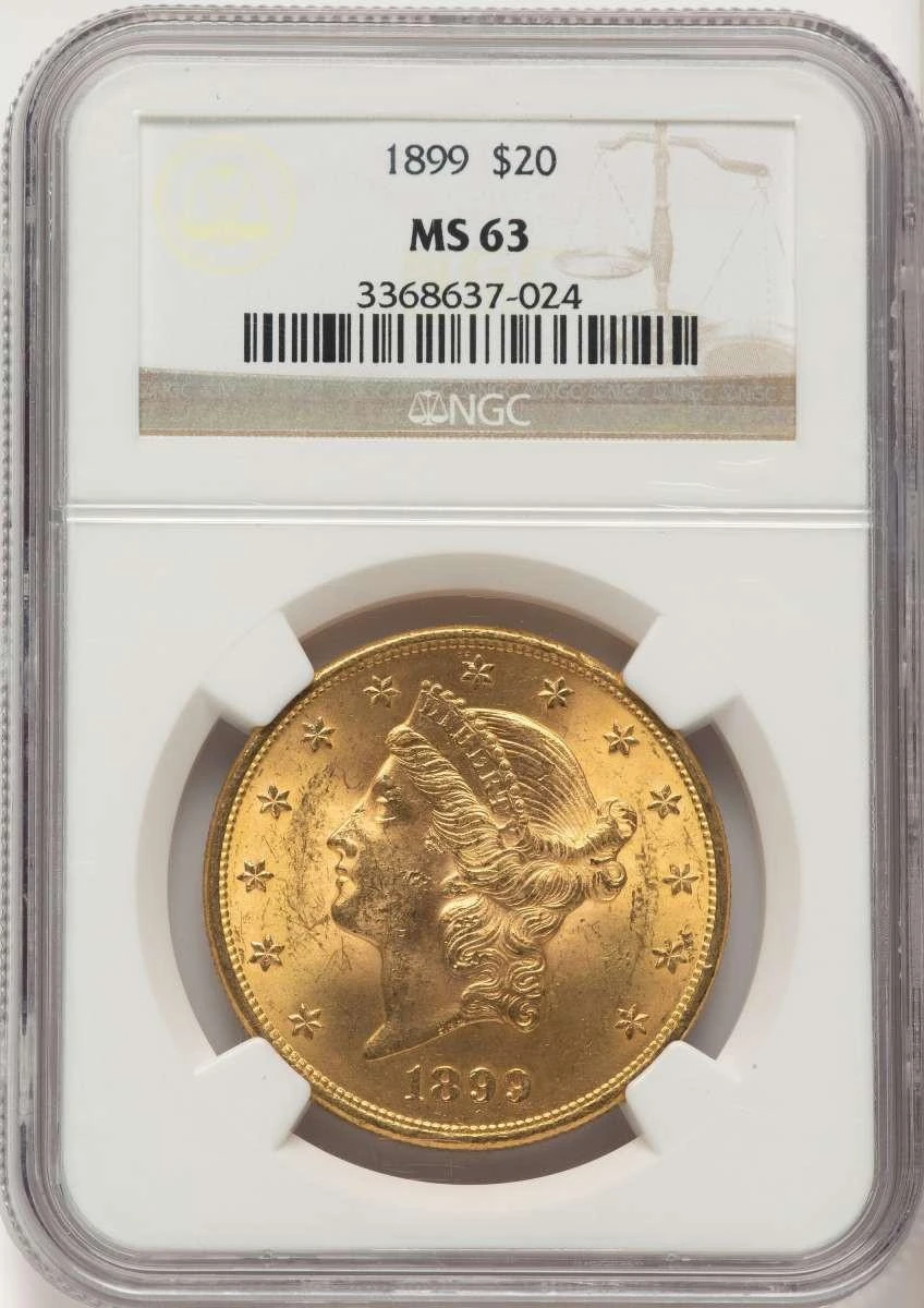 Bullionshark 1899 $20 Liberty Gold Double Eagle NGC MS63 - HAT787446020 