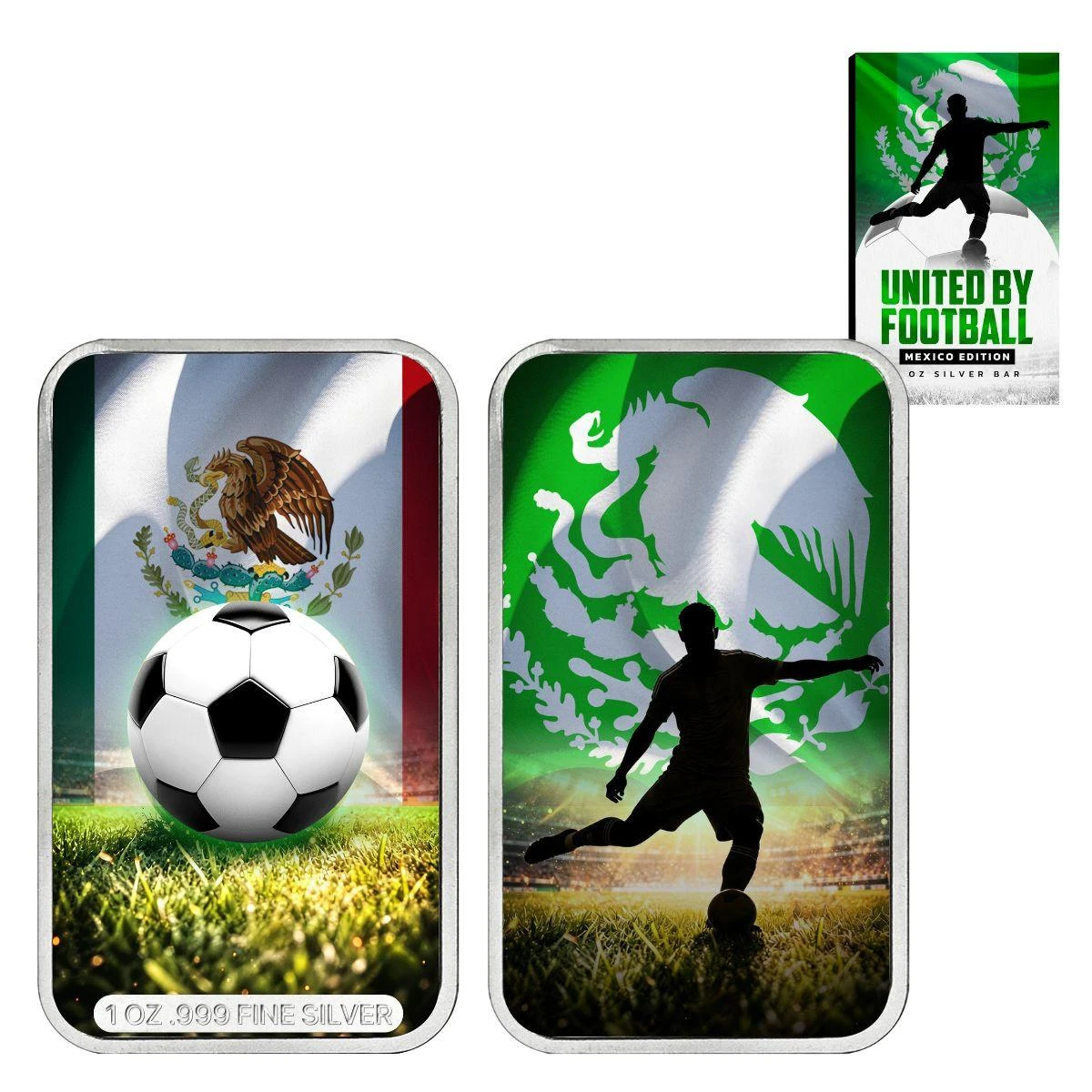  United by Football – 1 oz Silver Bar Series - Mexico - Limited Edition 