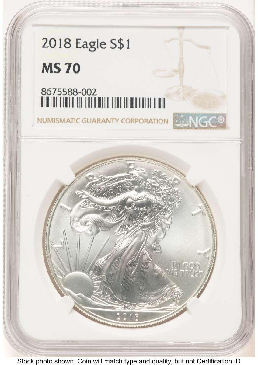 Bullionshark 2018 S$1 American Silver Eagle Coin NGC MS70 - HAT778579111 