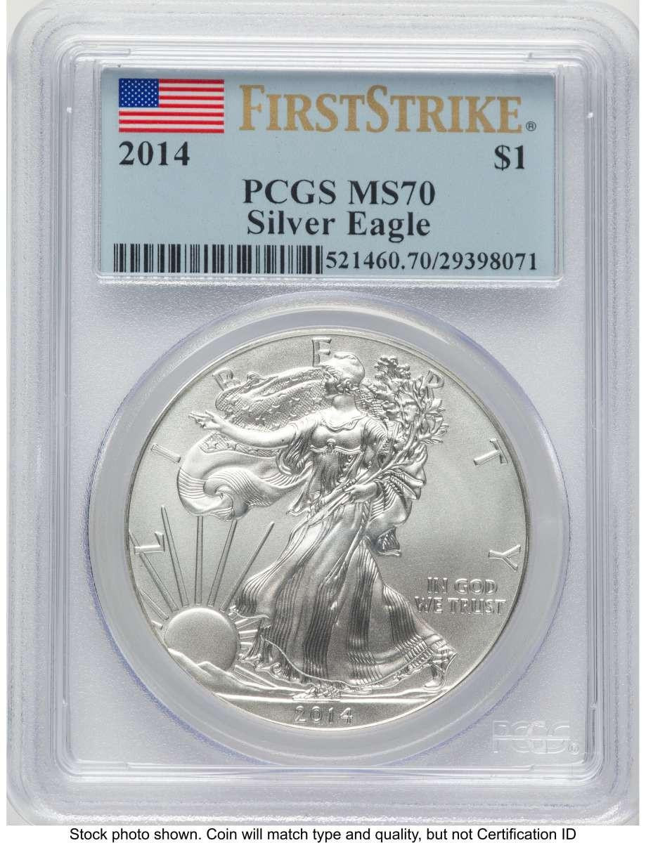 Bullionshark 2014 S$1 American Silver Eagle Coin PCGS MS70 - First Strike - HAT506806019 