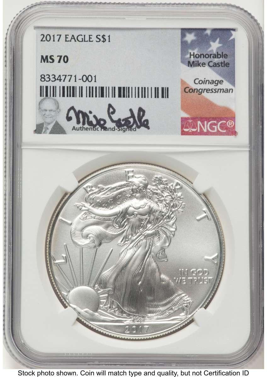 Bullionshark 2017 S$1 American Silver Eagle Coin NGC MS70 - HAT775018017 