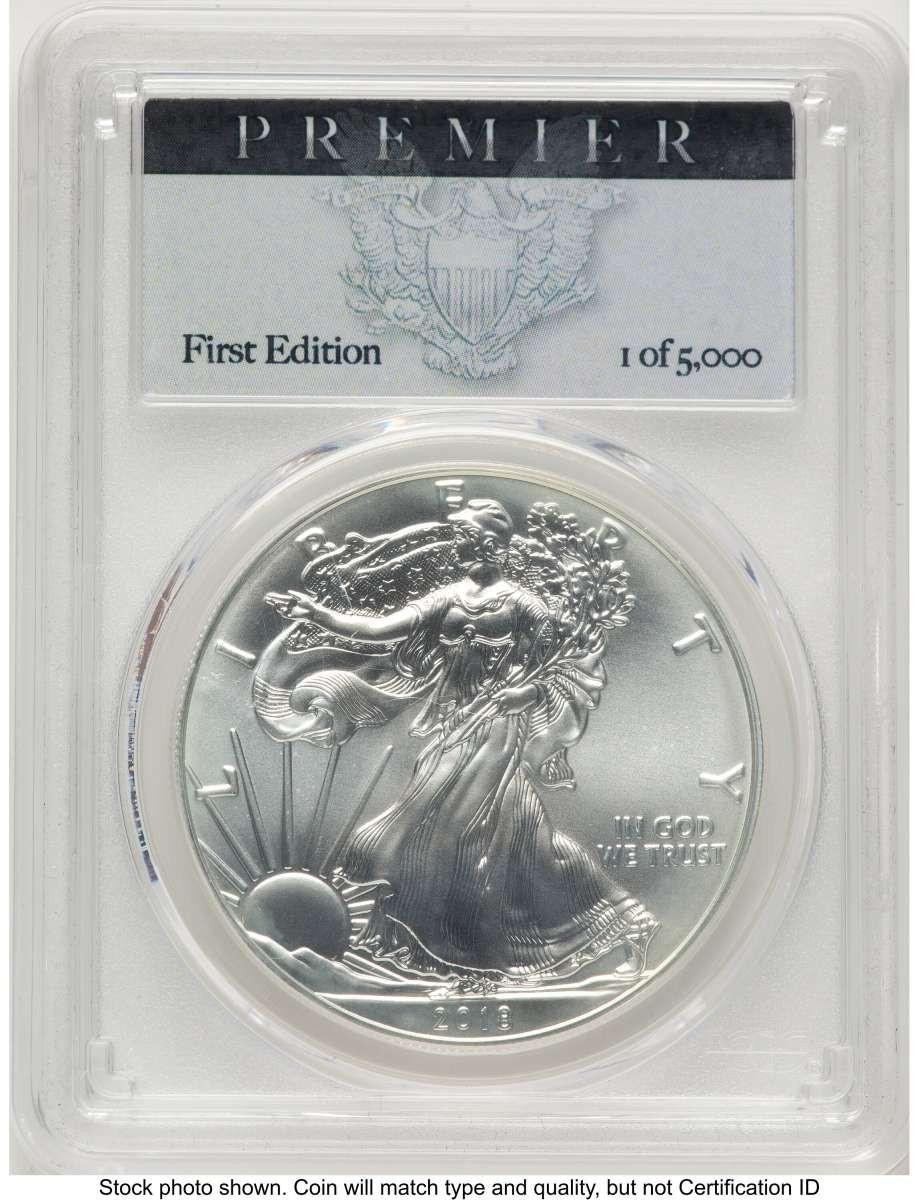 Bullionshark 2018 $1 American Silver Eagle Coin PCGS MS70 - Premier - FE - 1 of 5 - 000 - HAT779075010 