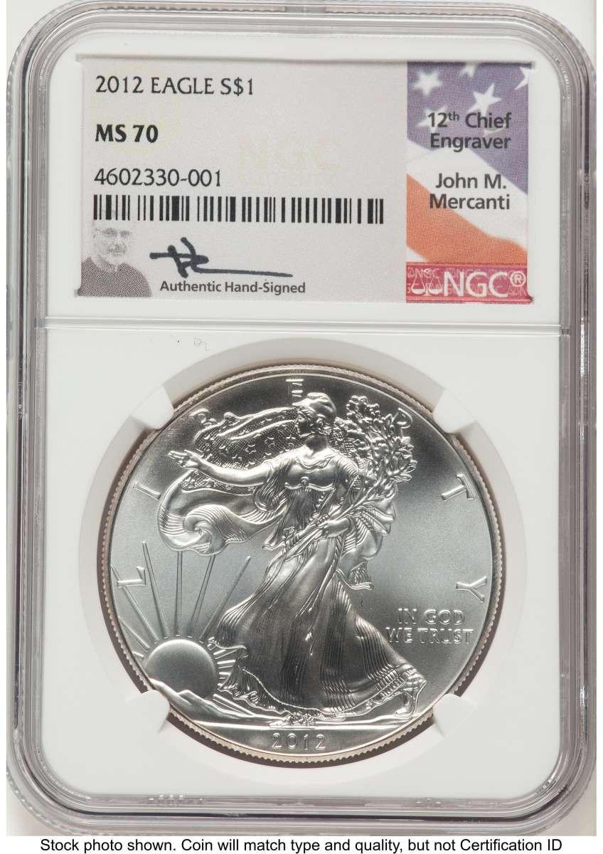 Bullionshark 2012 S$1 American Silver Eagle Coin NGC MS70 - HAT773359028 