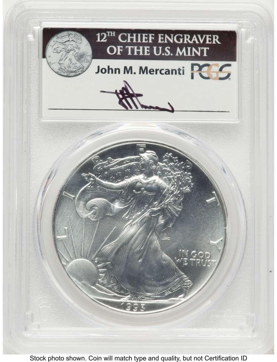 Bullionshark 1993 S$1 American Silver Eagle Coin PCGS MS70 - HAT788167006 