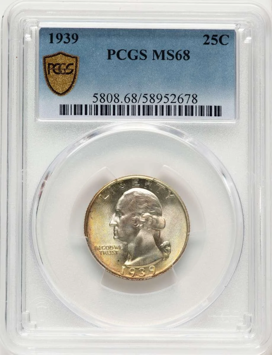 Bullionshark 1939 25C Washington Quarter Coin PCGS MS68 - HAT784128004 