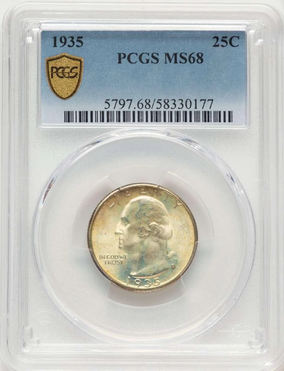 Bullionshark 1935 25C Washington Quarter Coin PCGS MS68 - HAT781731091 