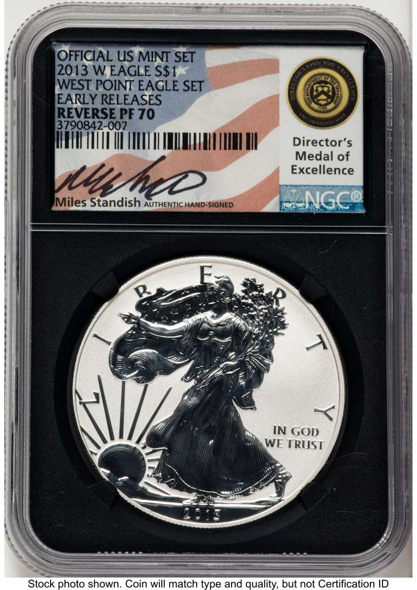 2013-W S$1 Proof American Silver Eagle Coin NGC PF70 UCAM coin front image