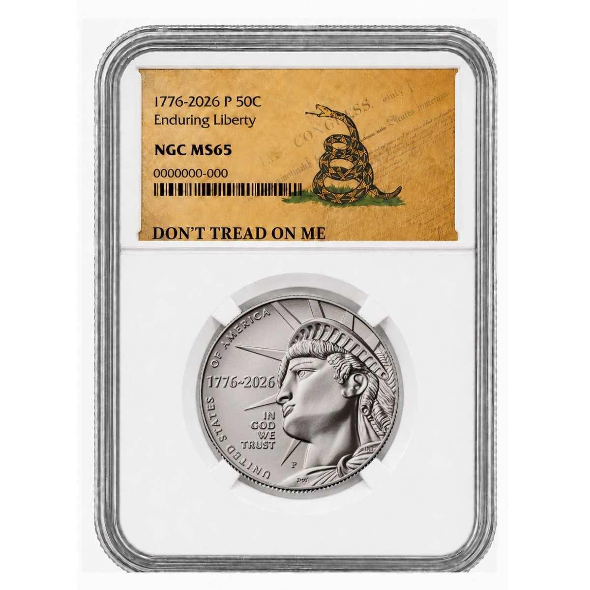 1776–2026 P America 250 Enduring Liberty Half Dollar NGC MS65 Don