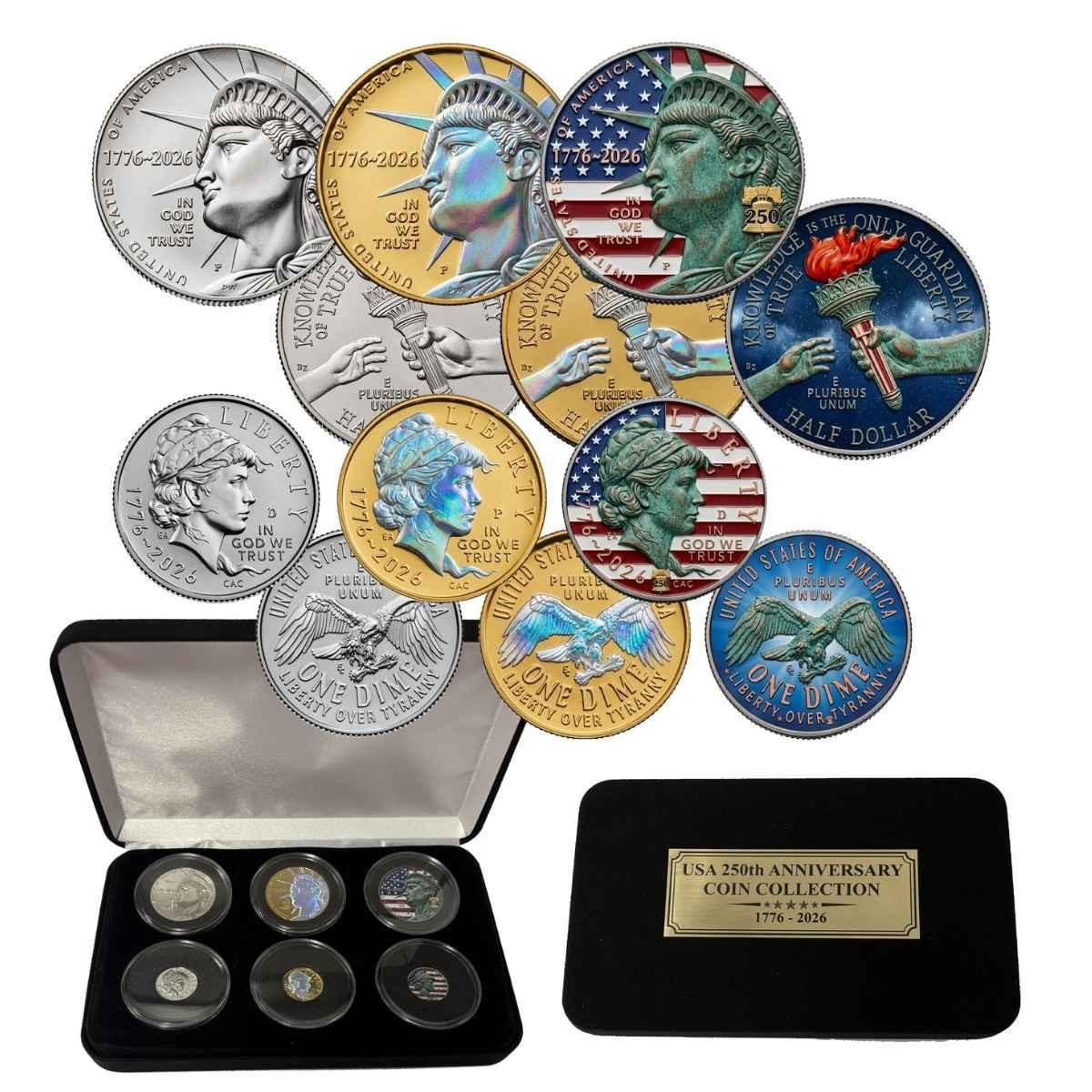 アンティーク雑貨 Collections of coins of the USA 1776–2026 American 250th Anniversary Enhanced 6-Coin Collection w