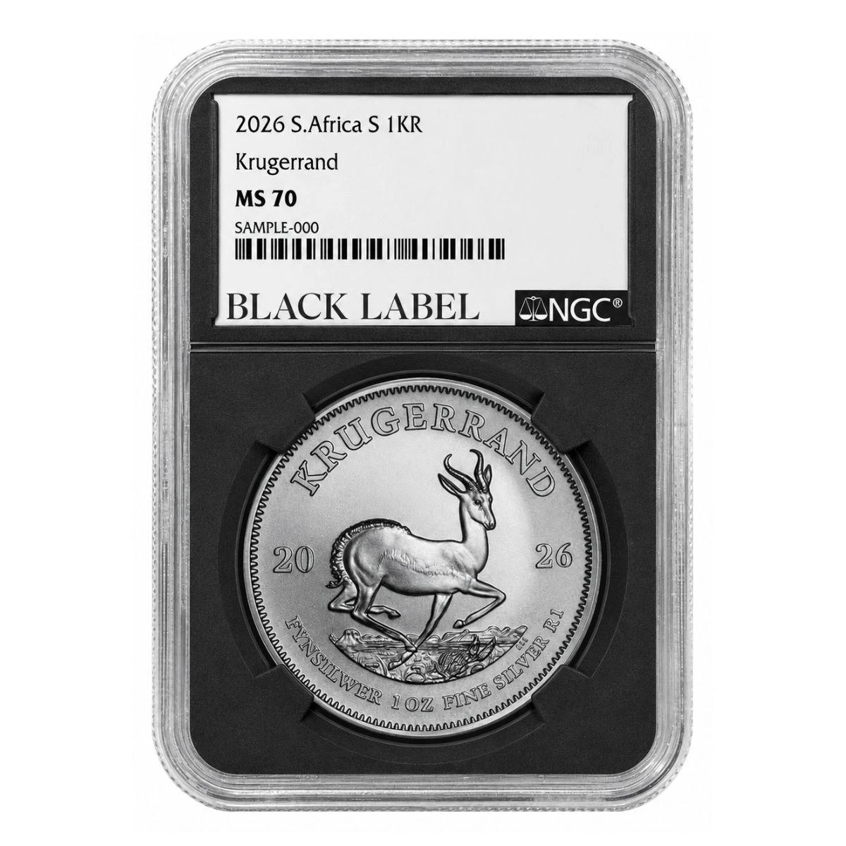  2026 1 oz South African Silver Krugerrand NGC MS70 Black Label - Limited Edition 1 of 25 w/COA 