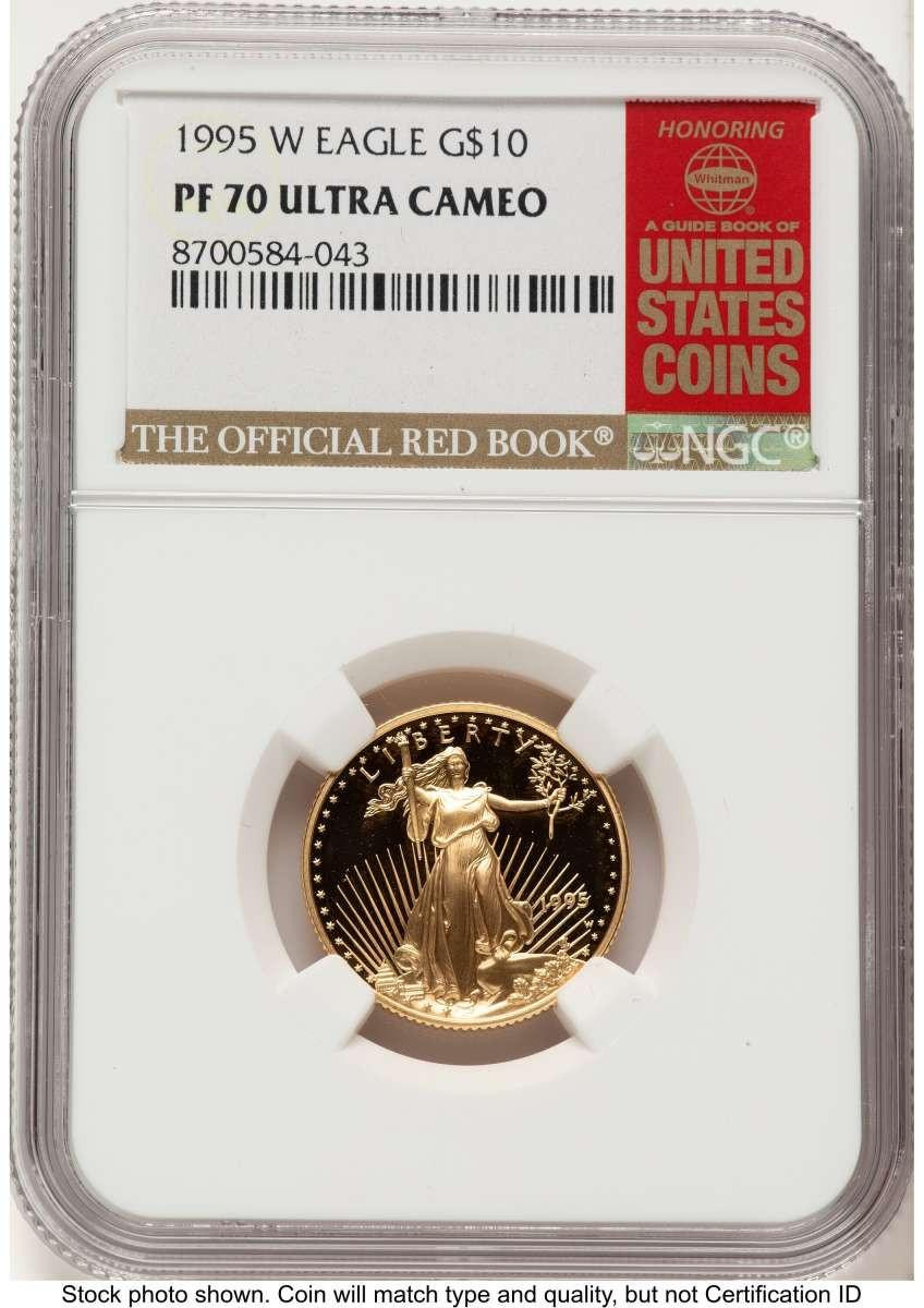 Bullionshark 1995-W $10 Proof 1/4 oz American Gold Eagle Coin NGC PF70 UCAM - HAT788746046 