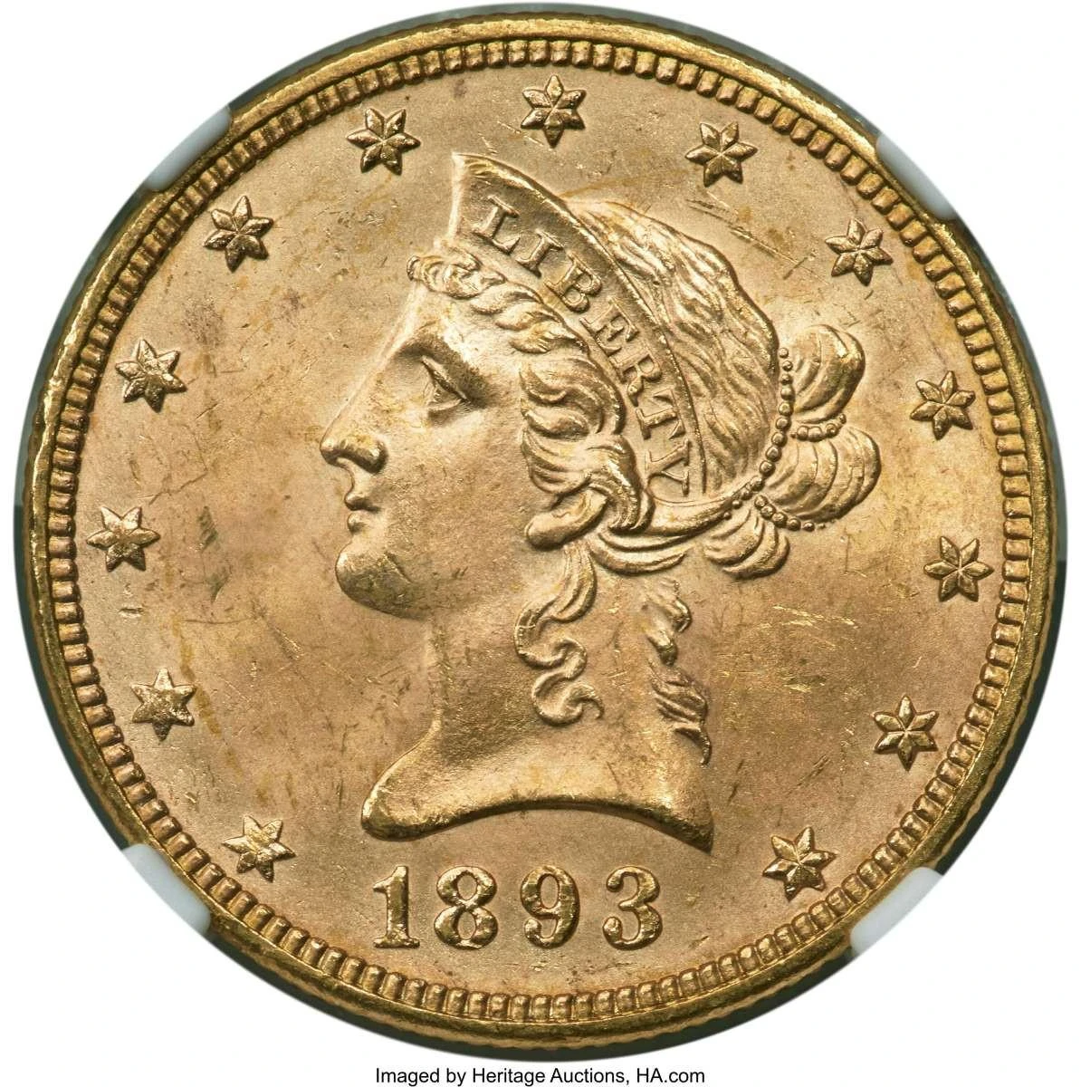 Bullionshark 1893 $10 Liberty Gold Eagle Coin NGC MS65 - HAT789808015 