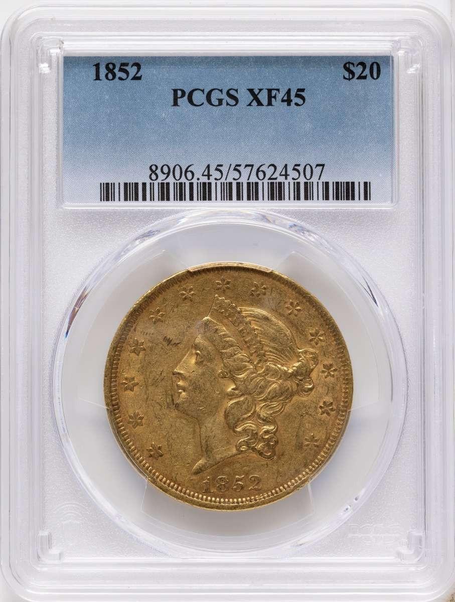 Bullionshark 1852 $20 Liberty Gold Double Eagle PCGS XF45 - HAT171509008 