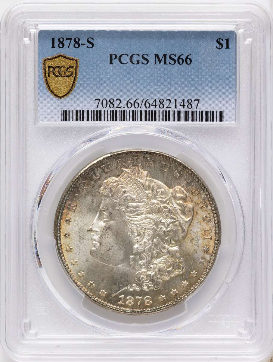 1878-S S$1 Morgan Silver Dollar Coin PCGS MS66 coin front image