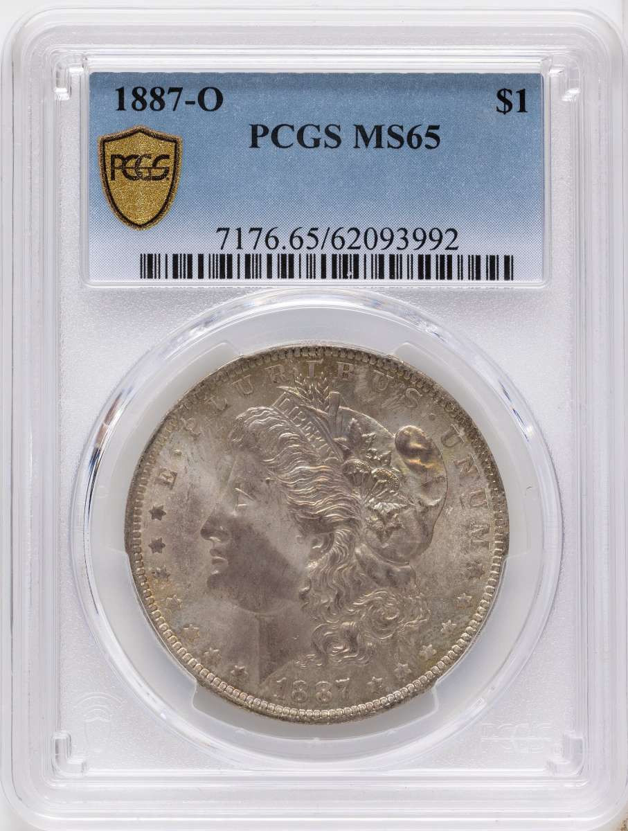 1887-O S$1 Morgan Silver Dollar Coin PCGS MS65 coin front image