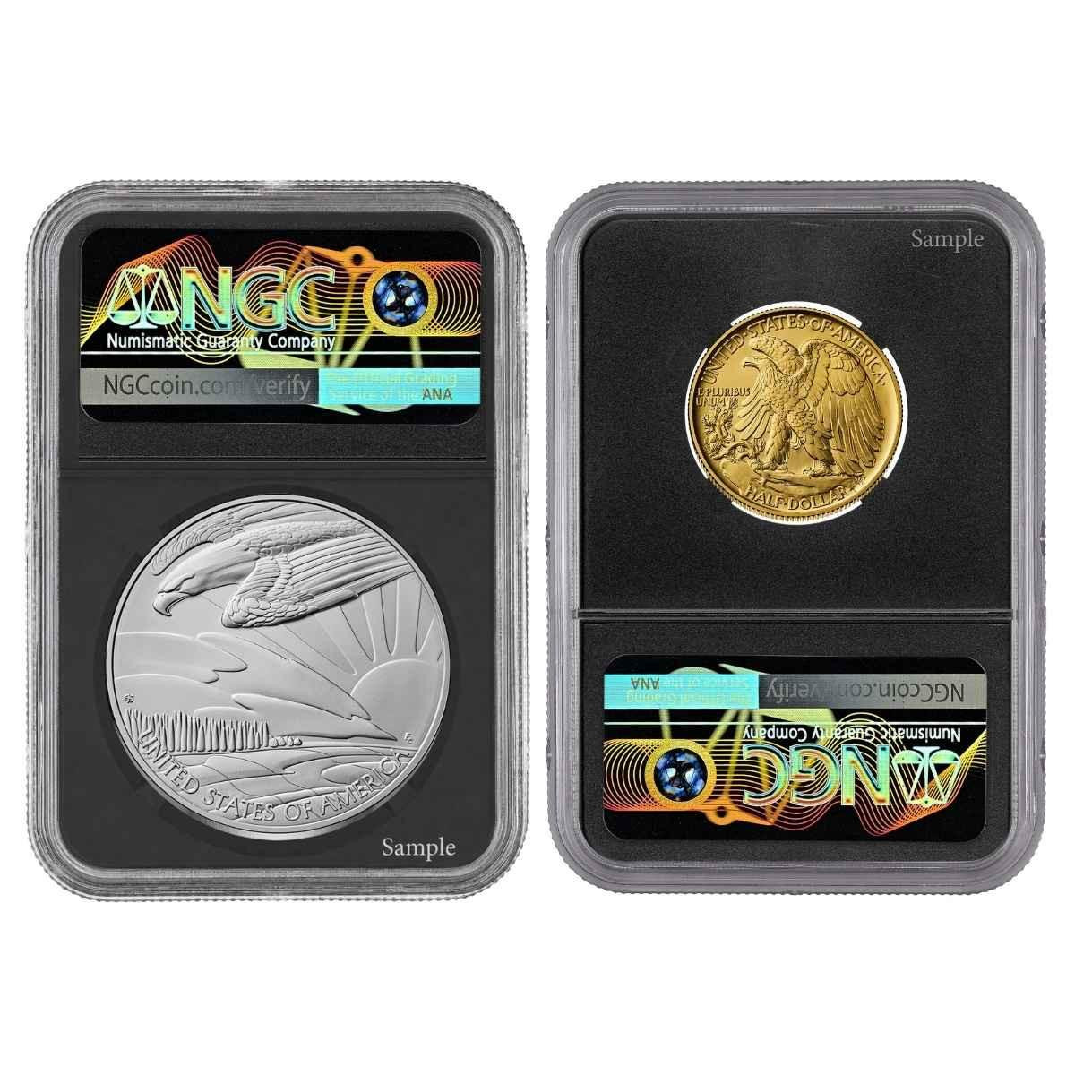 2026-W Gold Walking Liberty Half & Silver Medal Set NGC SP70 Black