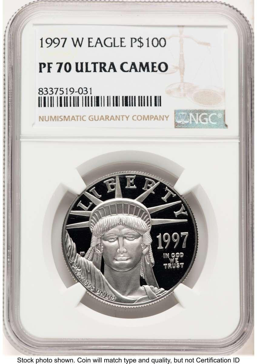 Bullionshark 1997-W $100 Proof Modern Bullion Coin NGC PF70   One-Ounce Platinum Eagle - Statue of Liberty - HAT508335143 