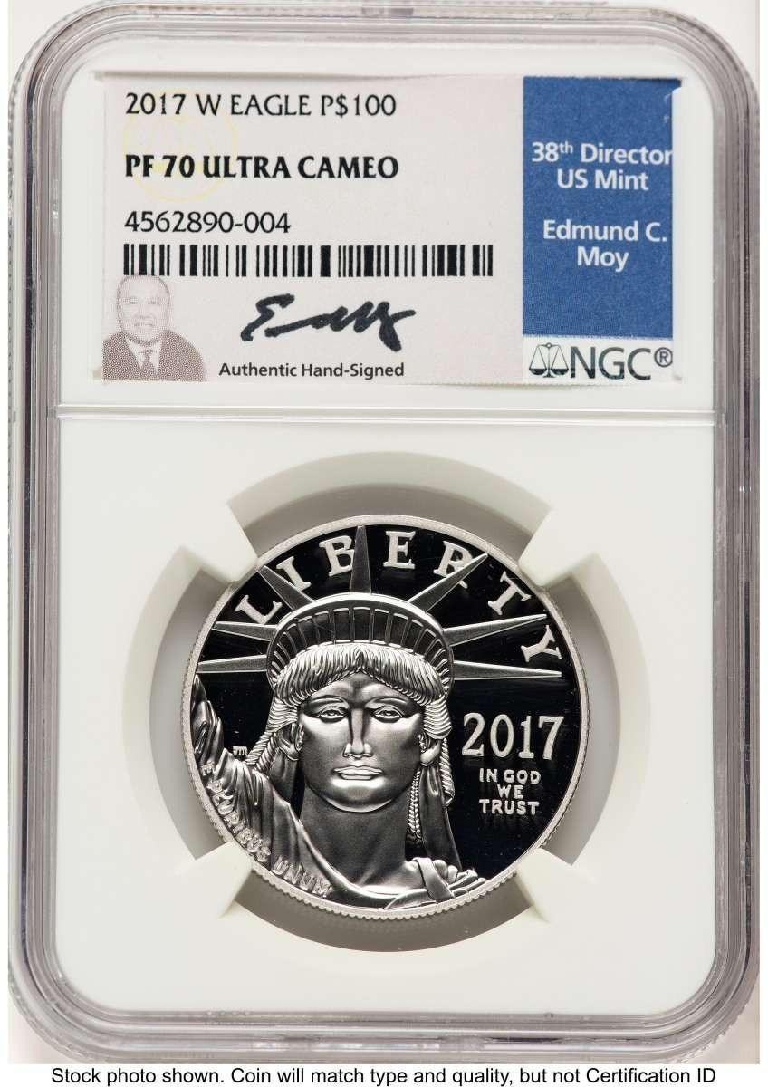 Bullionshark 2017-W $100 Proof Modern Bullion Coin NGC PF70   One-Ounce Platinum Eagle - Statue of Liberty - 20th Anniversary - HAT789939005 