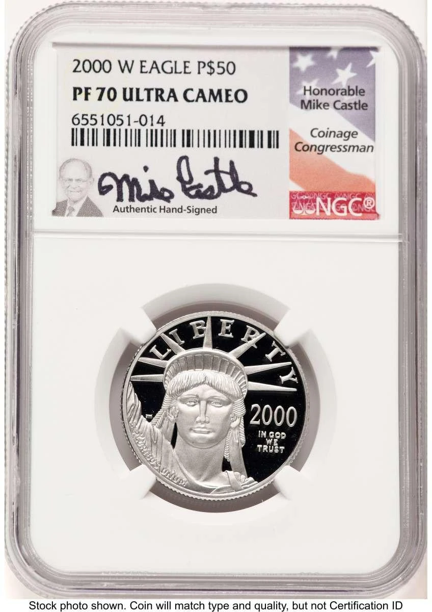 Bullionshark 2000-W $50 Proof 1/2 oz Platinum Eagle Coin NGC PF70 UCAM - Statue of Liberty - HAT508335183 