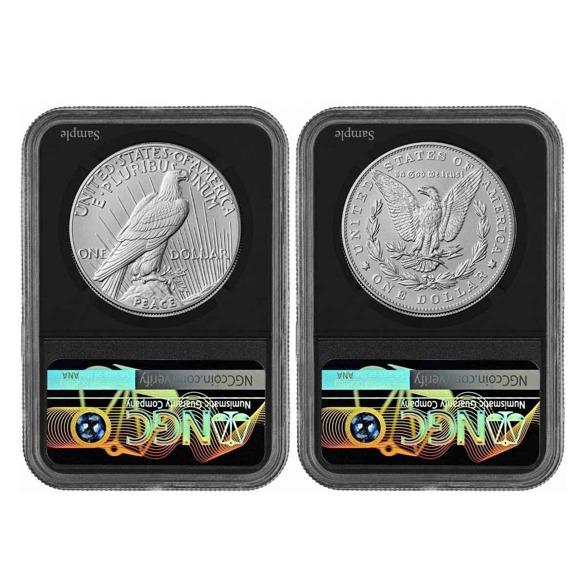 1776-2026 Morgan and Peace Silver Dollar Enhanced Unc 2-Coin Set