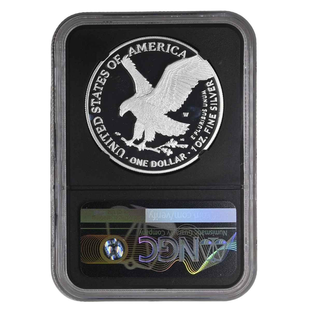 2022-W American Silver Eagle PF70 UCAM FDI Signed by Anna Cabral