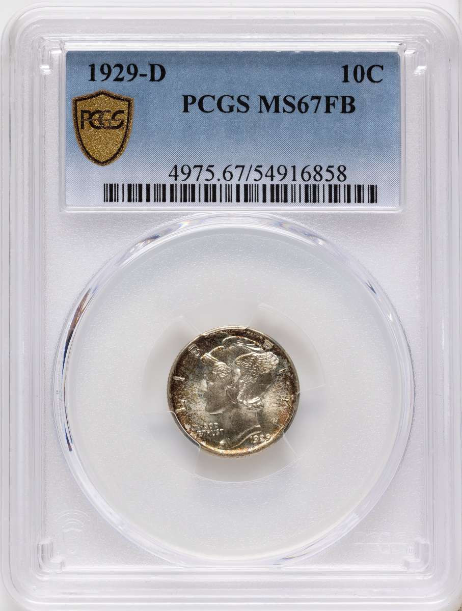 1929-D 10C Mercury Dime Coin PCGS MS67 coin front image