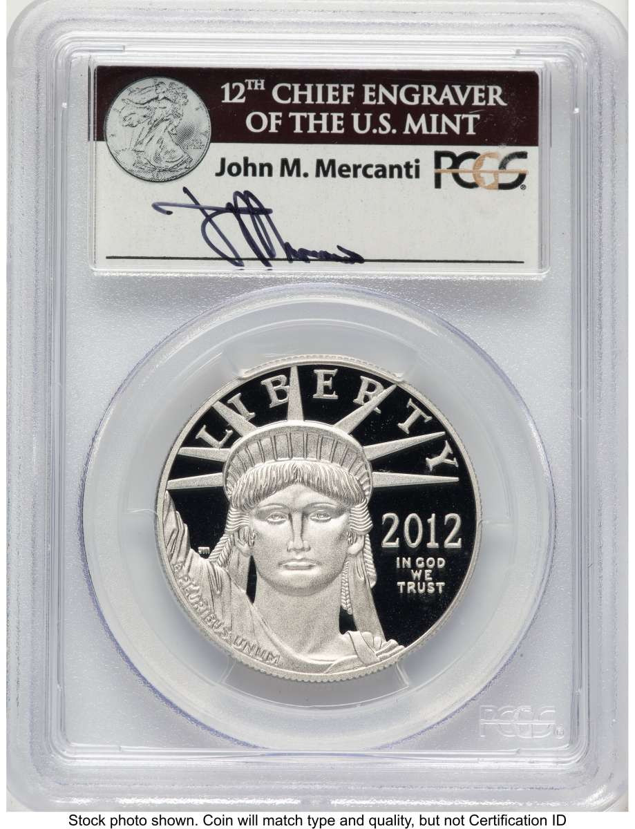 2012-W $100 Proof Modern Bullion Coin PCGS PR70   One-Ounce Platinum Eagle coin front image