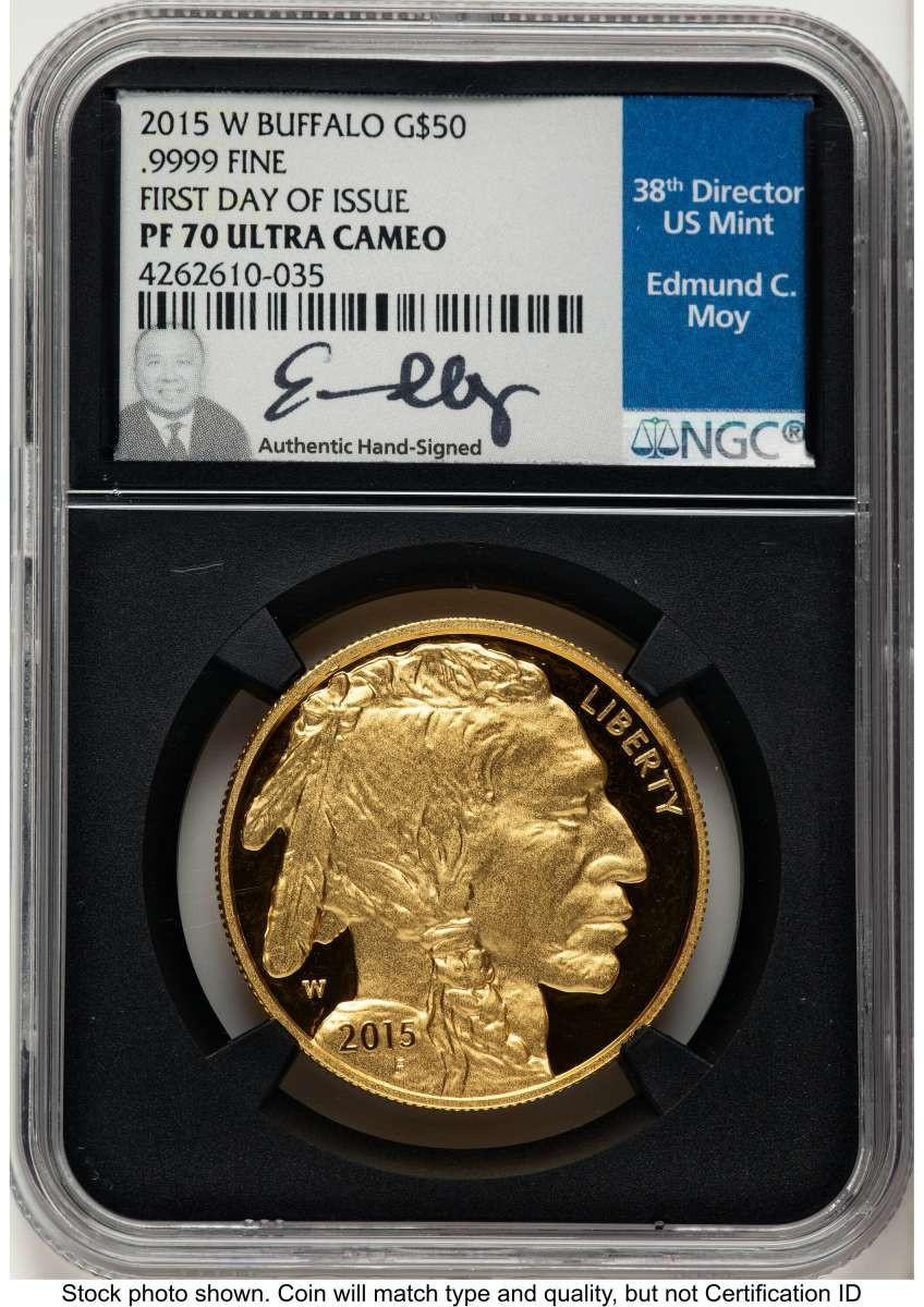 Bullionshark 2015-W $50 Proof 1 oz American Gold Buffalo Coin NGC PF70 UCAM - HAT524907001 