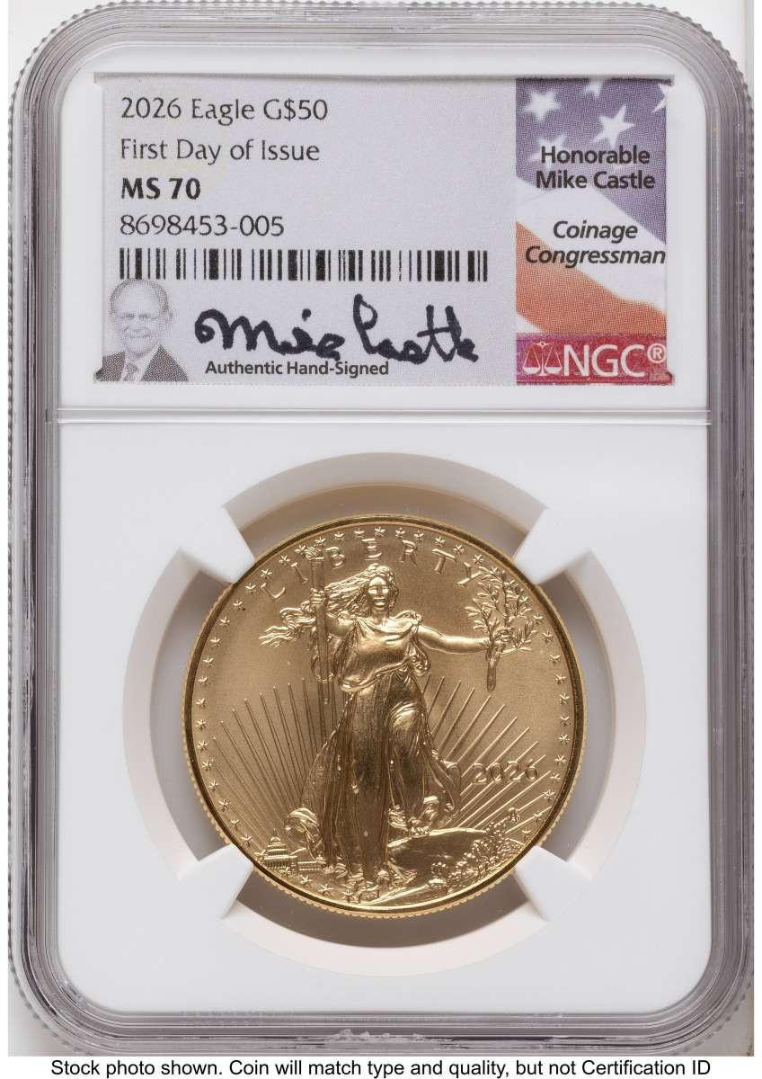 Bullionshark 2026 $50 1 oz American Gold Eagle Coin NGC MS70 - HAT524005034 