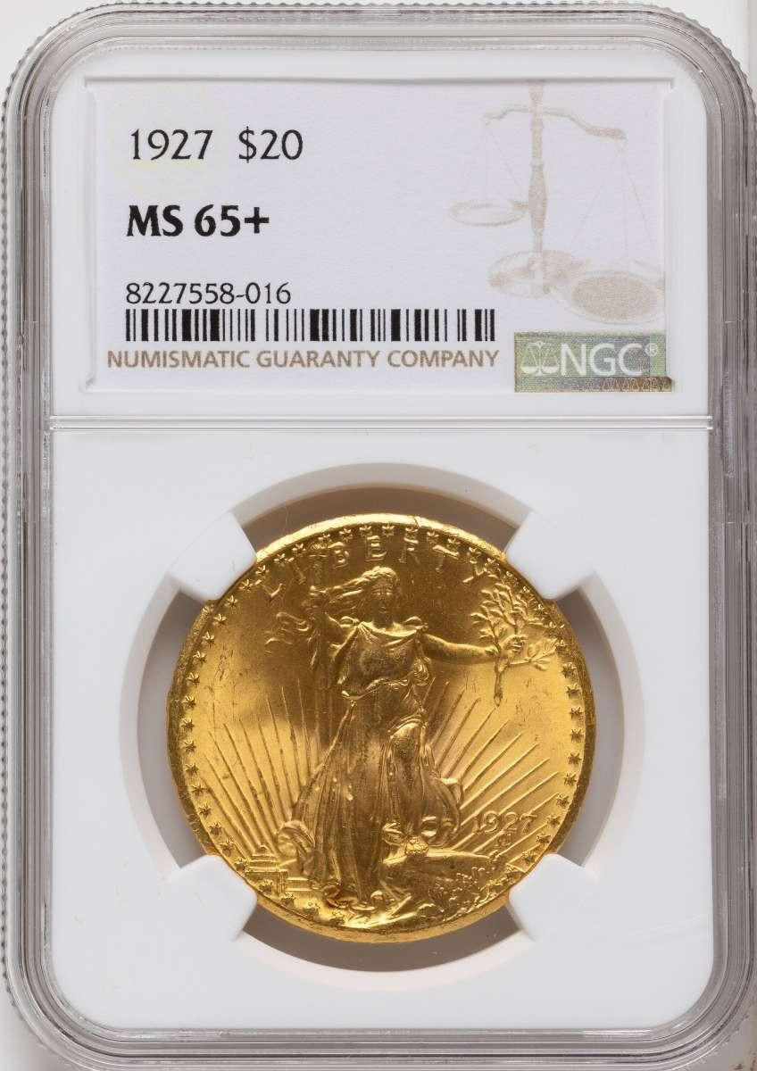 Bullionshark 1927 $20 Saint Gaudens Double Eagle NGC MS65  + - HAT789946018 