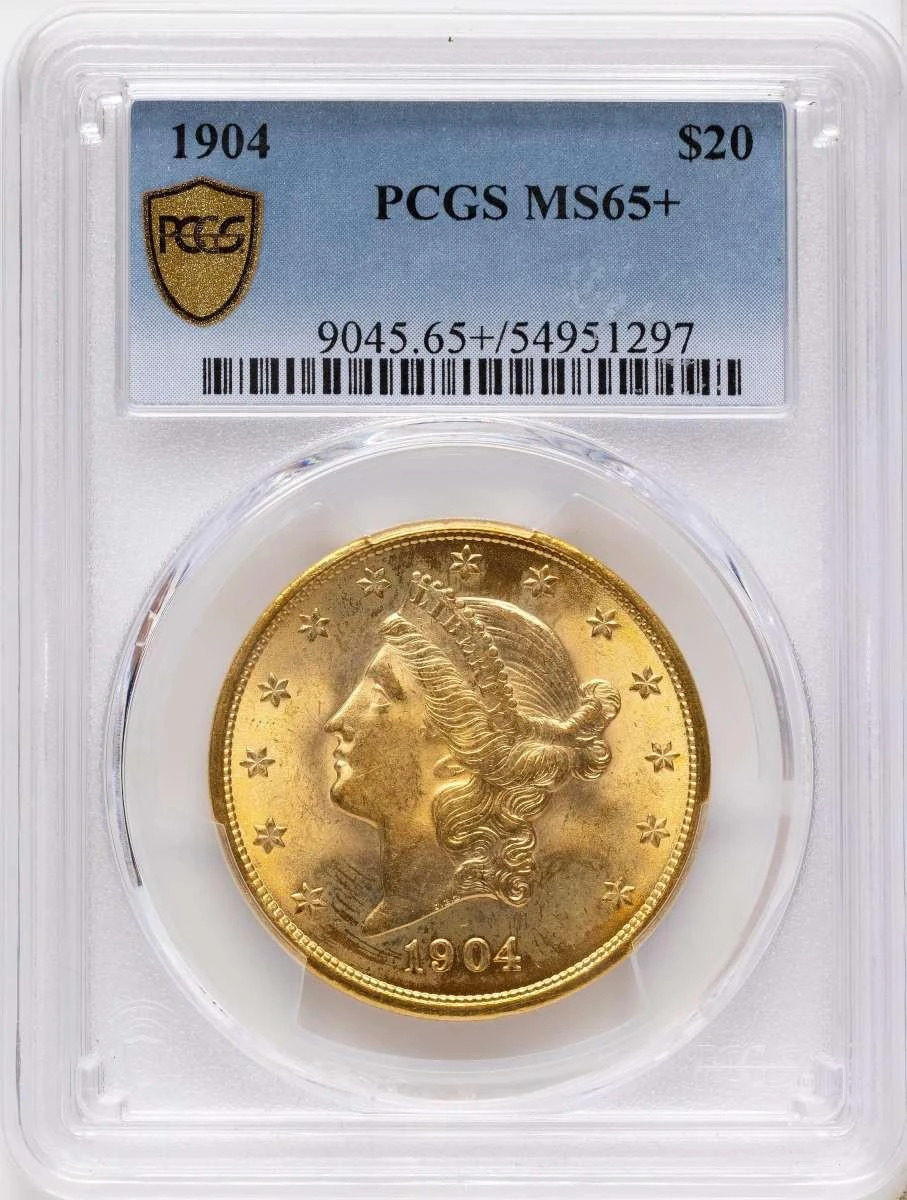 Bullionshark 1904 $20 Gold Liberty Double Eagle PCGS MS65  + - HAT525399007 