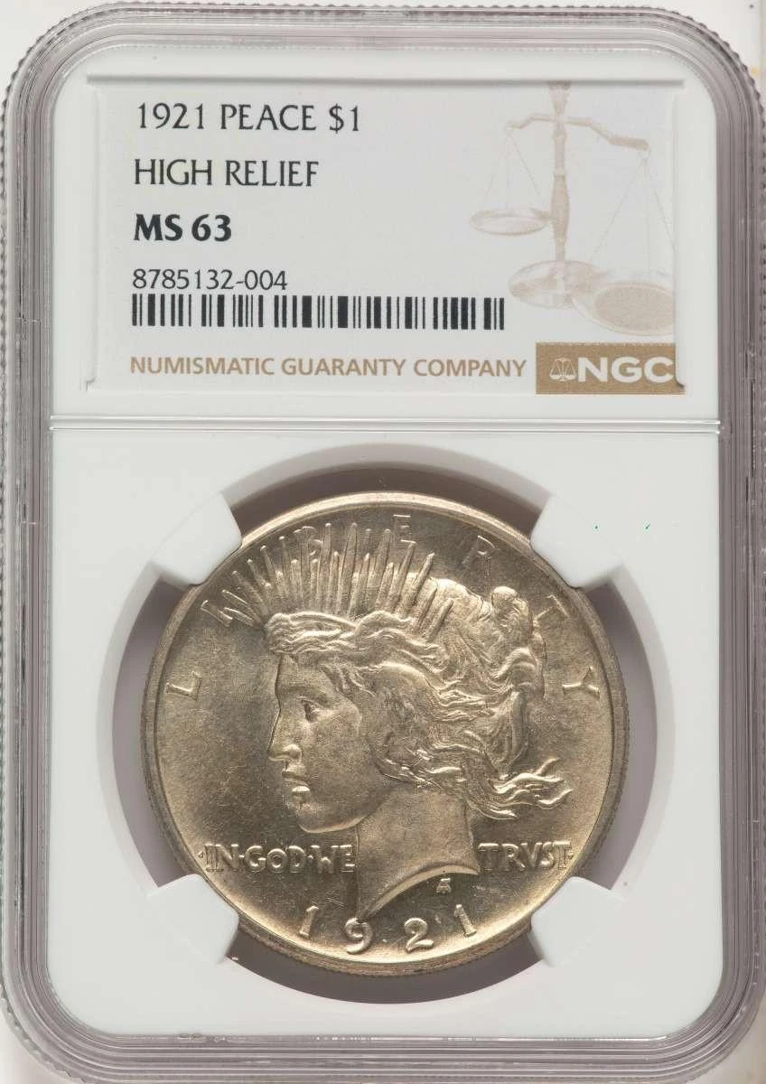 Bullionshark 1921 S$1 Peace Silver Dollar Coin NGC MS63 - HAT789374011 