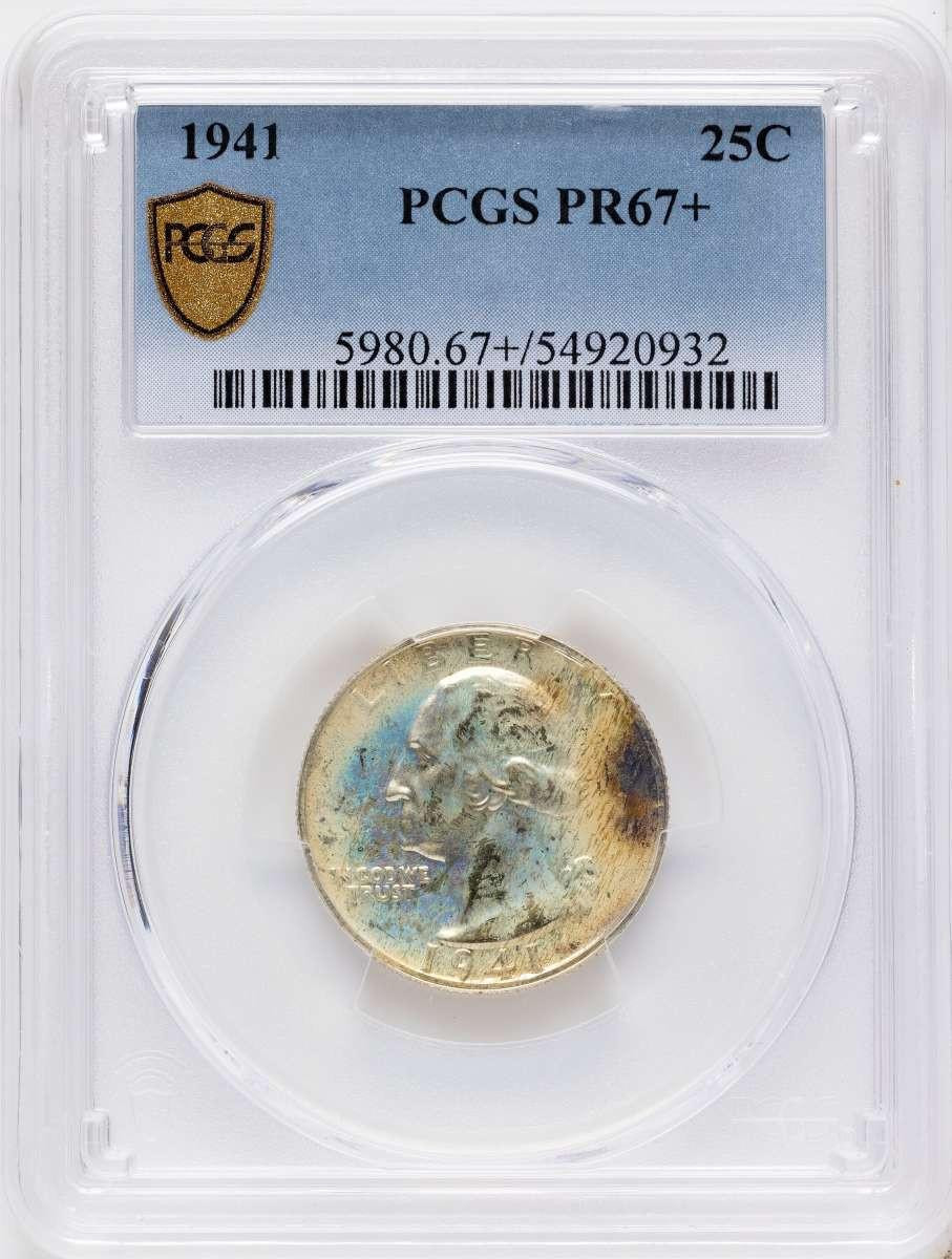 Bullionshark 1941 25C Proof Washington Quarter Coin PCGS PR67  + - HAT787621010 